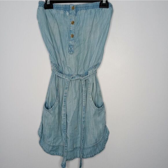 Bella Dahl chambray strapless dress size large - Picture 1 of 6